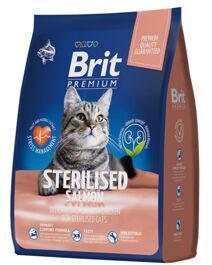 Brit Premium Cat Sterilized Salmon & Chicken с лососем и курицей для стерилизованных кошек.